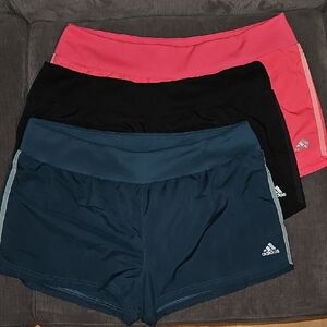 Adidas - Black, Pink, and Teal Running Short Bundle
